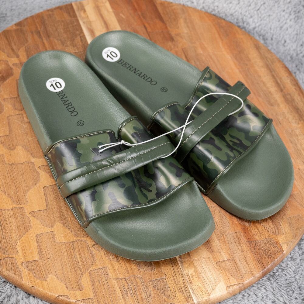 Bernardo Green Camo Flat‎ Pool Slide Sandals Size 10